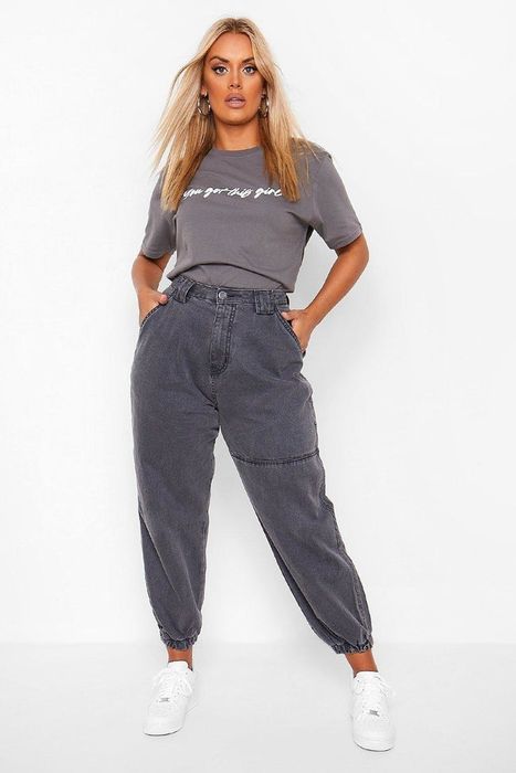 A model showing off the joggers in style