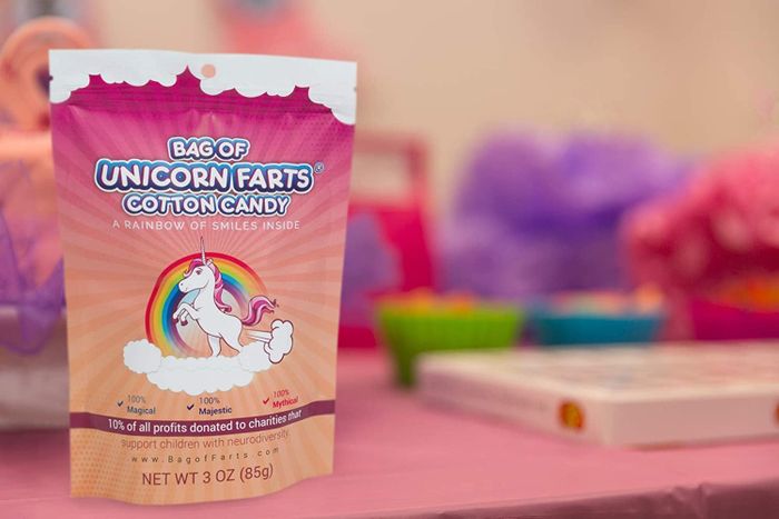 the bag of unicorn farts, which is actually cotton candy