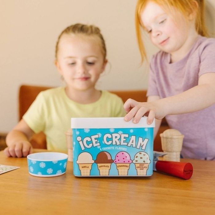 Kids enjoy playing with an ice cream set