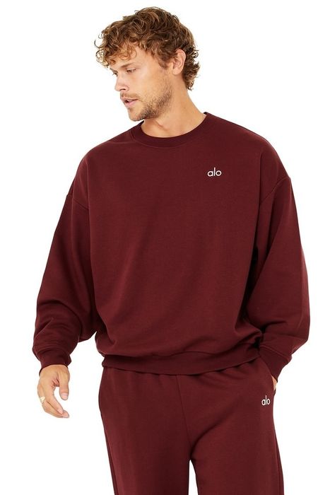 Model wearing the sweatshirt in the color 
