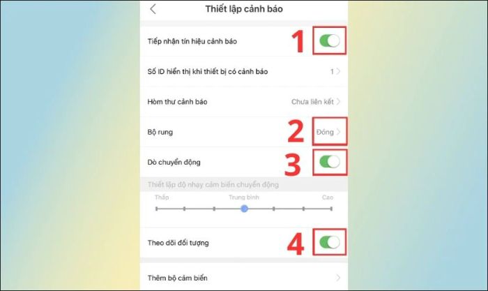 Theo dõi đối tượng: Khi bật tính năng này, camera sẽ tự động di chuyển theo đối tượng đang di chuyển.