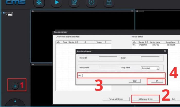 Bạn đã thêm thành công camera Yoosee vào phần mềm CMS Client Software trên máy tính.