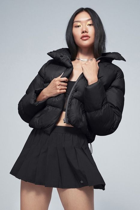 Model wearing the jacket in the color 