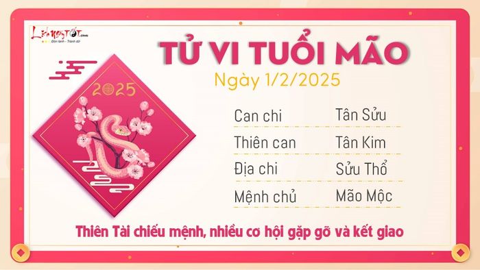 Tử vi hàng ngày 1/2/2025 - Mão