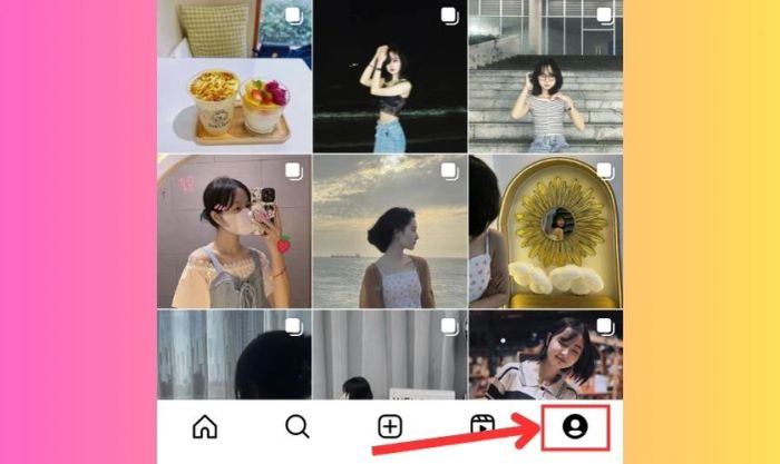 Truy cập vào Instagram và mở trang cá nhân của bạn