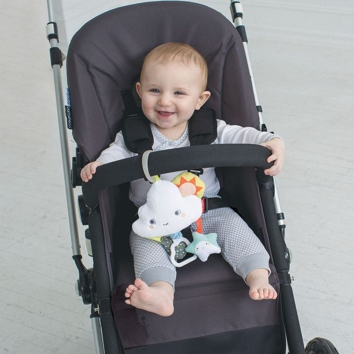 the toy attached to a stroller