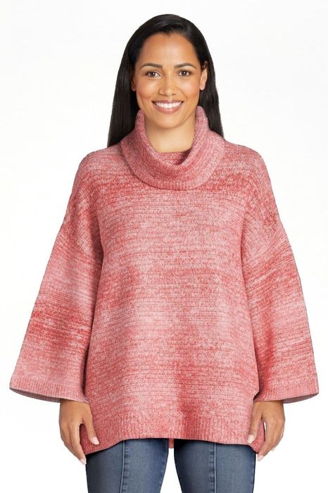 Photo of a model in a red sweater