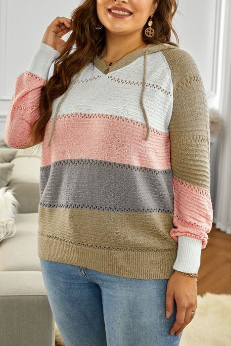 Image of model wearing a striped sweater