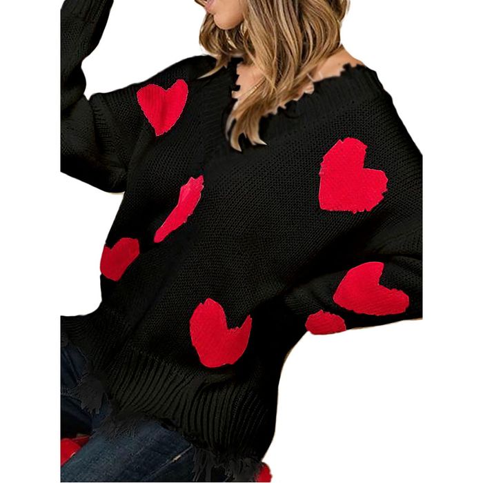 Image of model wearing a black sweater