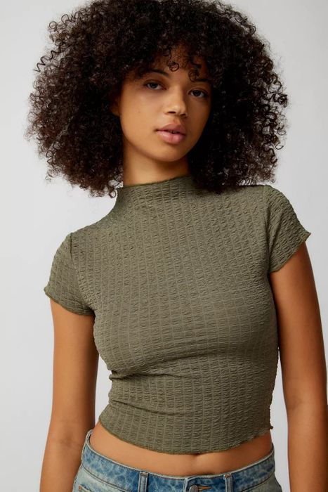 a model wearing the shirt
