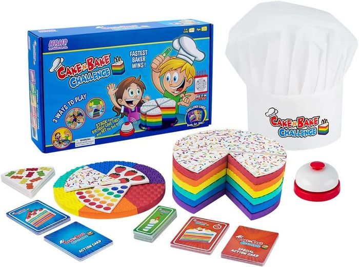 The packaging for the Bake Challenge game, complete with all pieces including the chef's hat