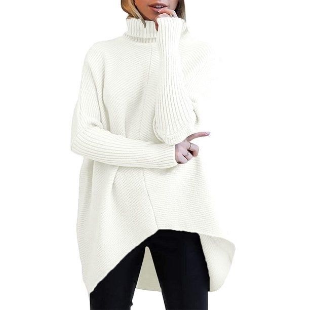 Photo of a model in a white sweater