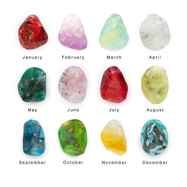 Birthstone soaps representing every month