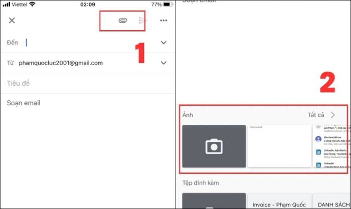 Chọn biểu tượng Liên kết