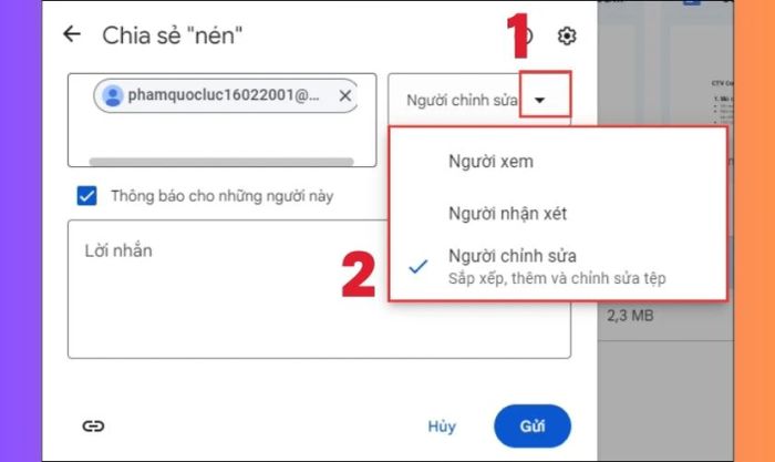 Chọn vào biểu tượng tam giác ngược