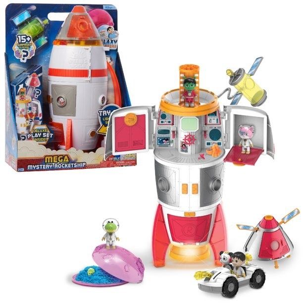 the rocket ship along with some of the surprises hidden inside