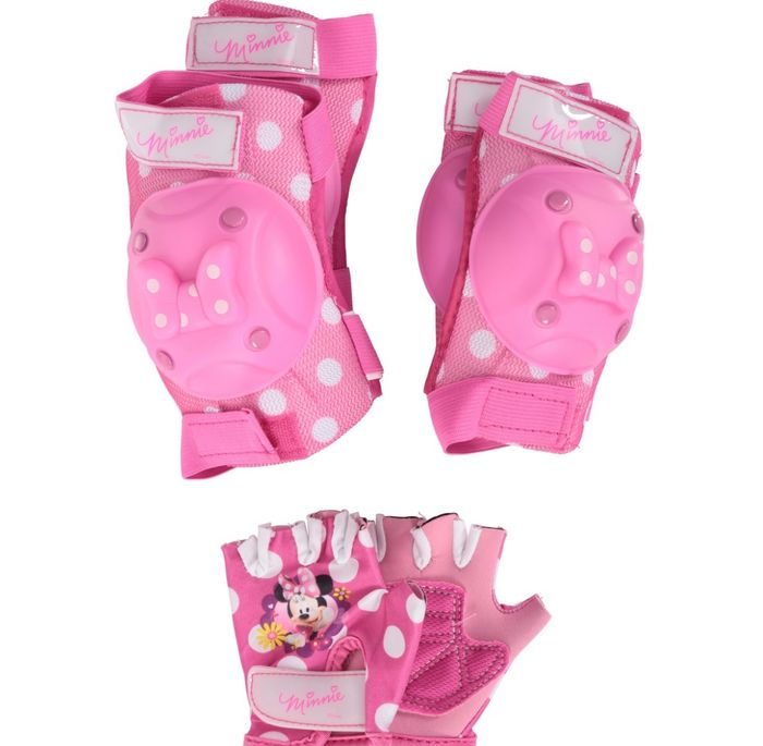 The Minnie Mouse protective pad and glove set in pink