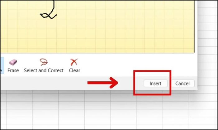 Nhấn vào Insert để chèn số vào Excel