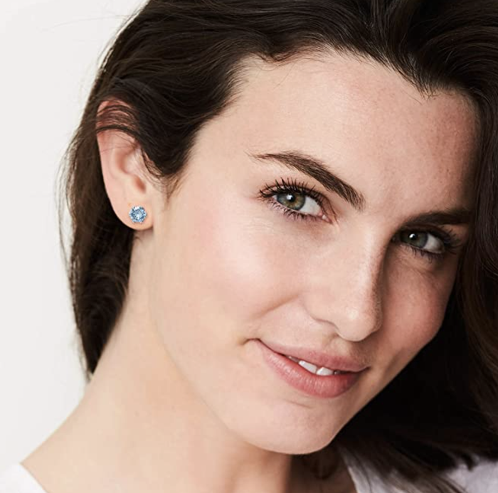 model wearing earrings
