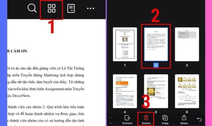 Cuối cùng, xóa trang cần thiết