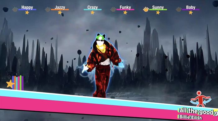A user dancing to a Billie Eilish song while playing the game