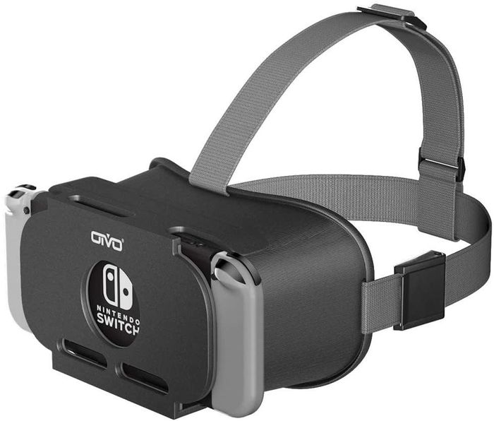 A sleek black and grey virtual reality headset, perfect for immersive gaming experiences.