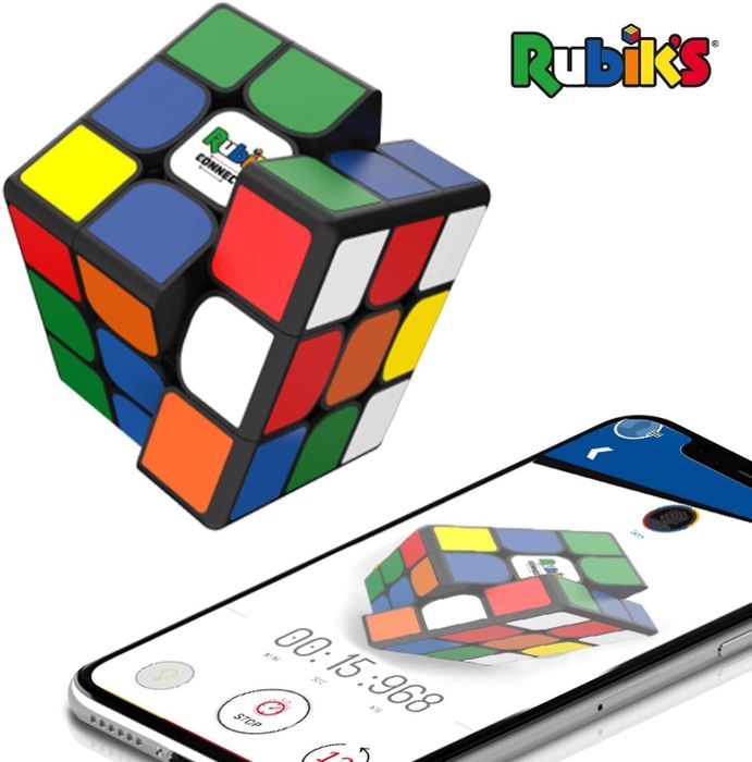the Rubik's Cube synced with an app on a smartphone