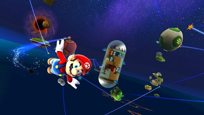A screenshot from Super Mario Galaxy showcasing its vibrant world and thrilling gameplay.