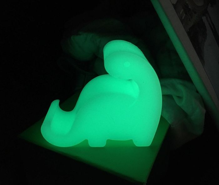 Reviewer's glow-in-the-dark dinosaur