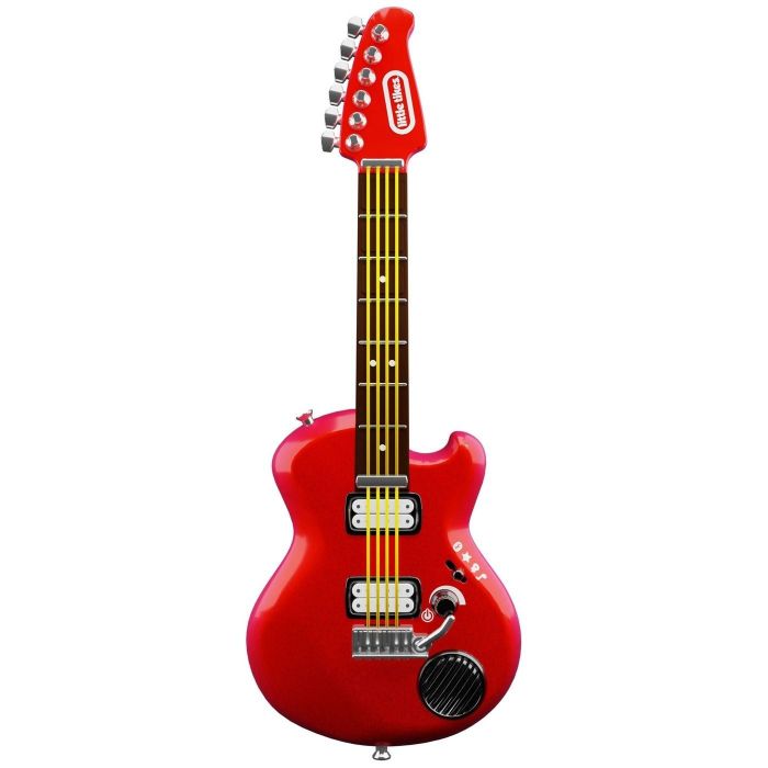 the electric guitar in a bold red color, ready to rock