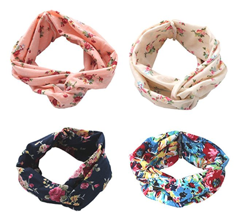 Four headbands in an array of colors, offering versatility to suit any style or mood.