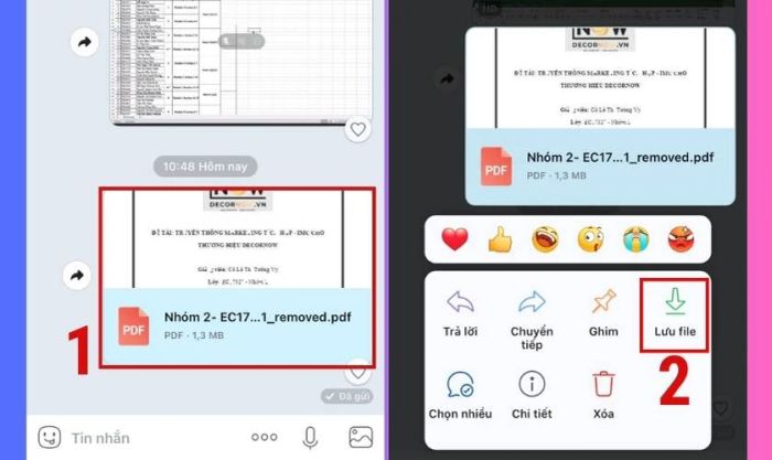 Chọn lưu tệp vào thiết bị