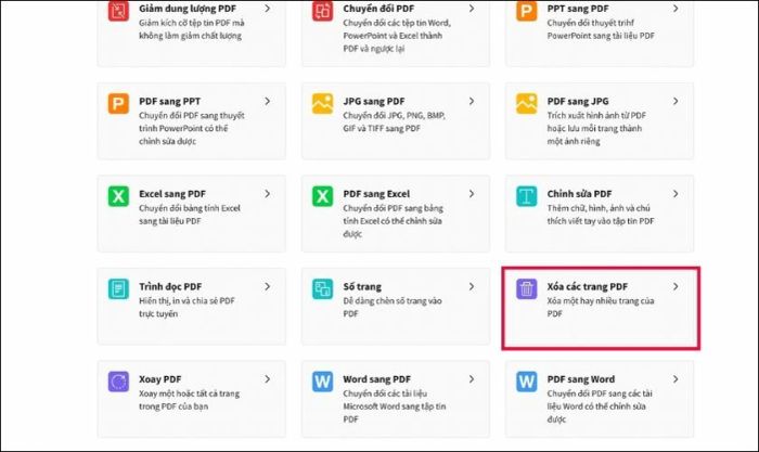 Xóa trang PDF miễn phí qua công cụ Small PDF