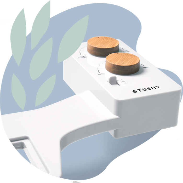 Bamboo dials for adjusting pressure and temperature on the spa model.