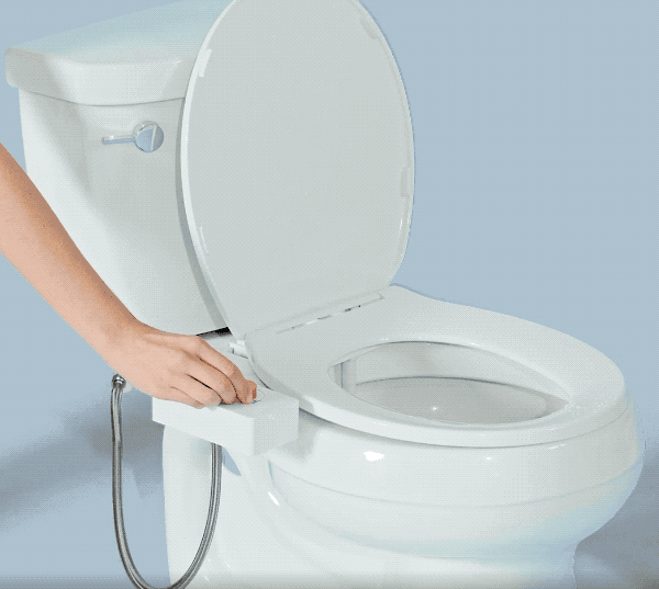 A gif showing someone installing the bidet.
