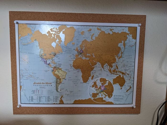 A reviewer's scratch-off world map