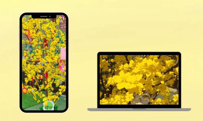 Kích thước hình nền hoa mai Tết chuẩn cho năm 2025