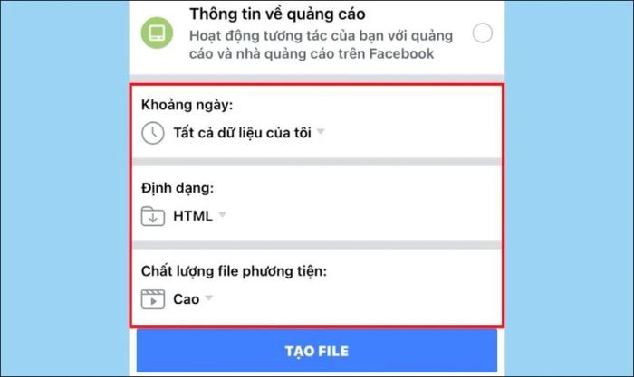 Tùy chỉnh các mục sao cho phù hợp với yêu cầu của bạn