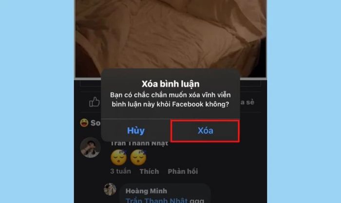 Cách thực hiện xóa bình luận trên Facebook của bạn và người khác trên điện thoại