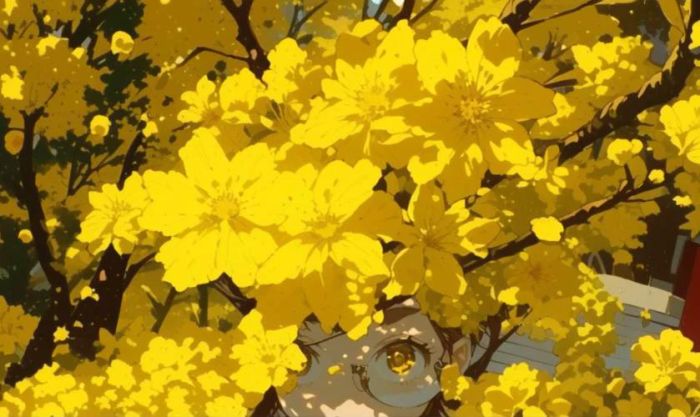 Ảnh hoa mai cho máy tính Anime xinh xắn