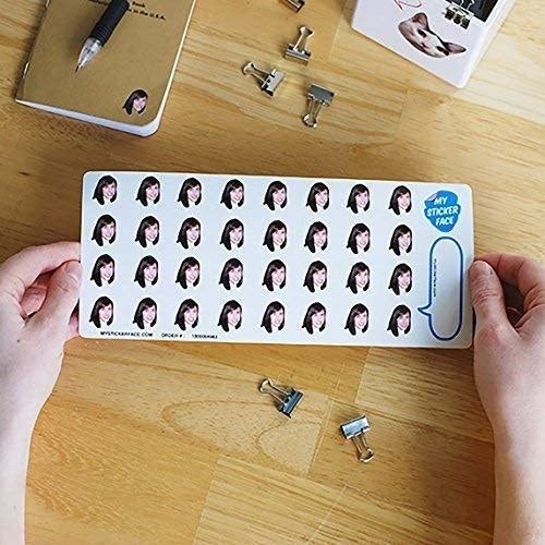 A custom sticker sheet featuring someone's face