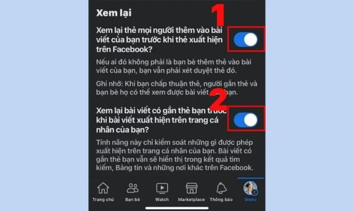 Cuộn xuống và tìm đến mục Xem lại