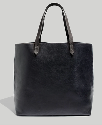 black leather bag