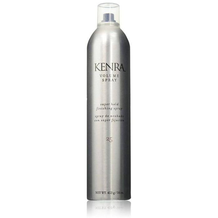 A silver bottle of hairspray
