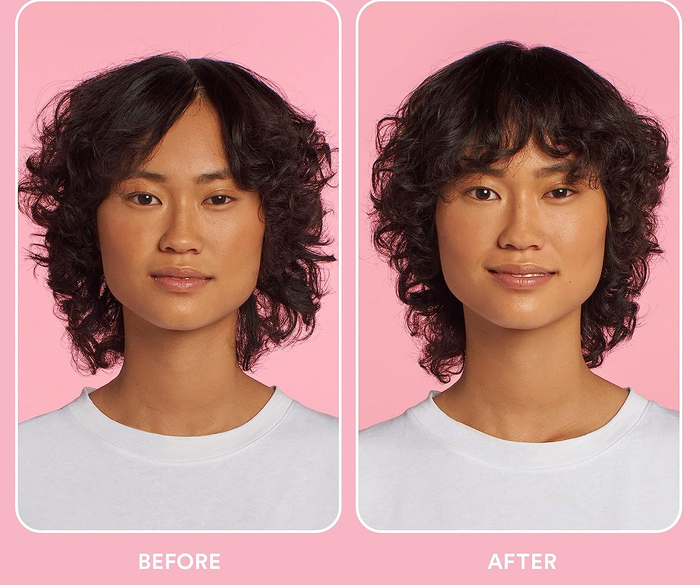 Model showing before and after results with Verb Ghost Oil.