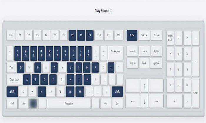 Kiểm tra bàn phím laptop trước khi mua qua phần mềm keyboardtest