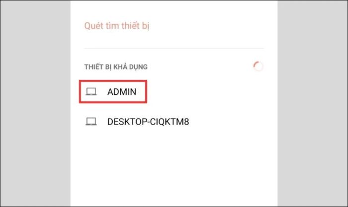 Chia sẻ dữ liệu sang máy tính