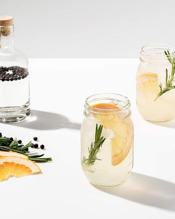 A cocktail made using the homemade gin.