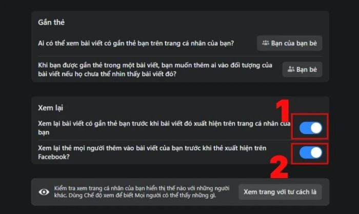 Hãy lướt xuống đến mục Xem lại