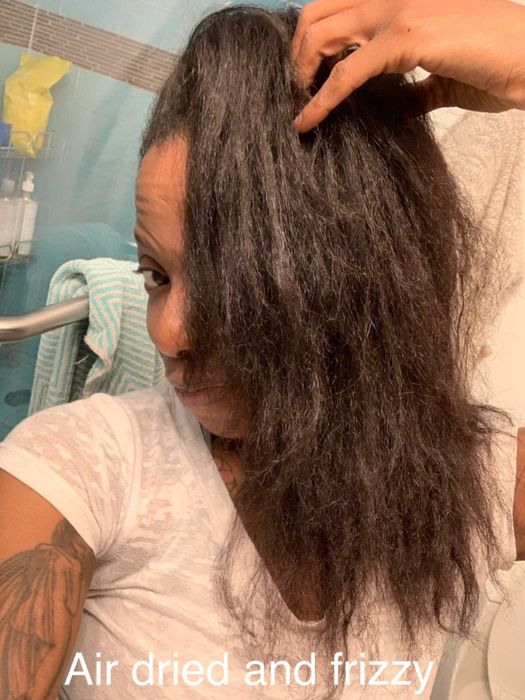 Reviewer's hair before the conditioning cream